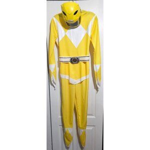 Yellow Power Ranger Costume Helmet Mask Saban 90s Retro Disguise Women's Adult S